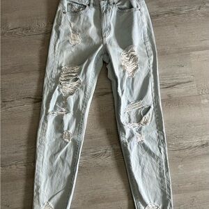 Garage Light Blue Distressed Skinny Jeans